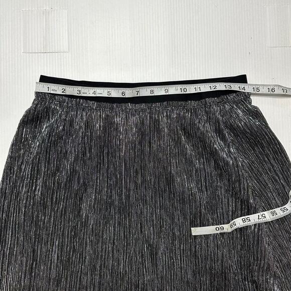 Loft Women’s Velvet Waist Shimmer Crinkle Lurex Metallic Midi Skirt Size Small - Picture 11 of 13